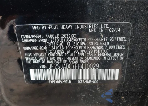 2015 Subaru Forester 2.5I Premium from USA, damaged, VIN JF2SJADC7FH410029